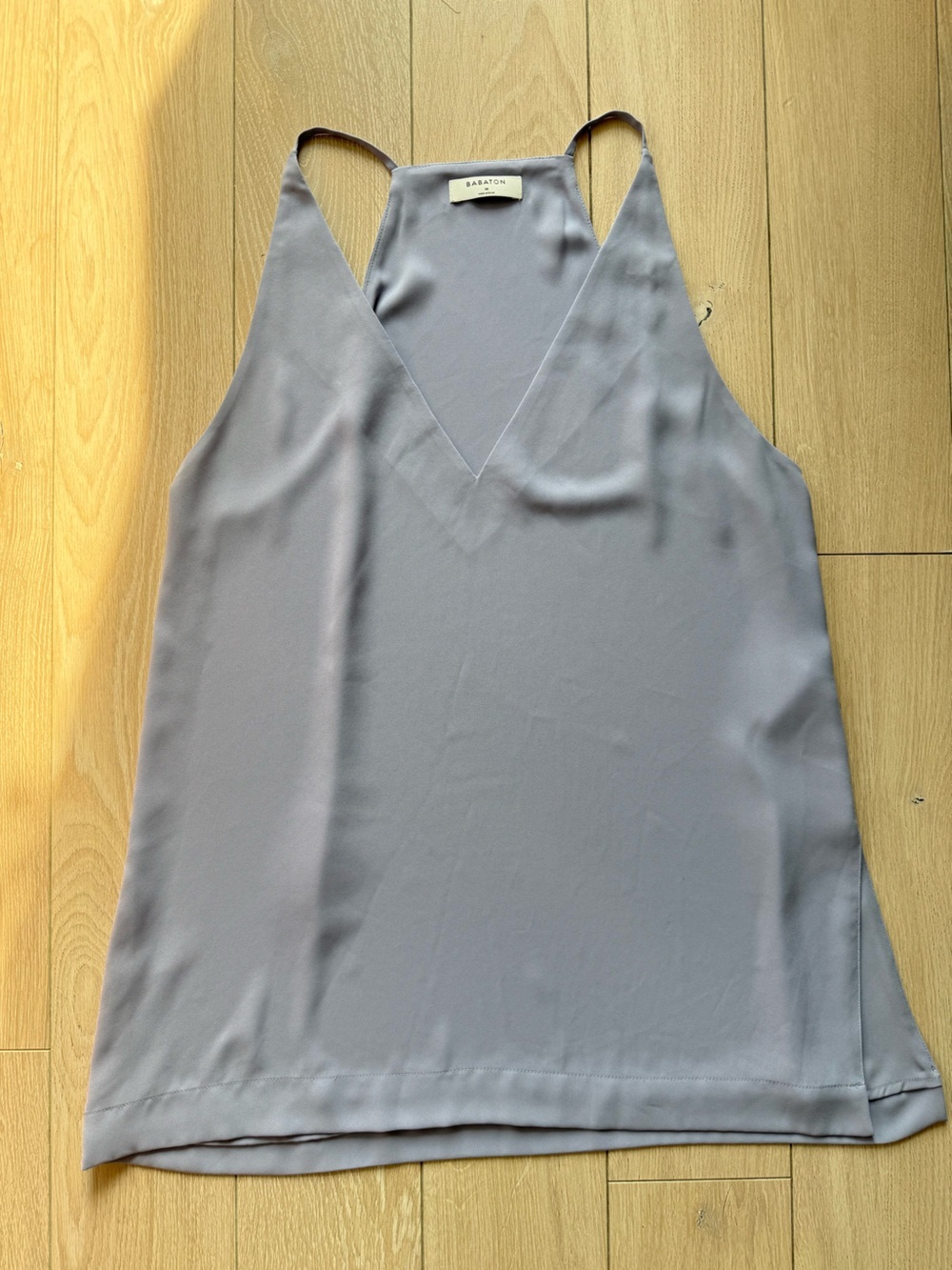 Babaton Aritzia Morris Blouse V-Neck Camisole in Lavender Gray Women’s Size M